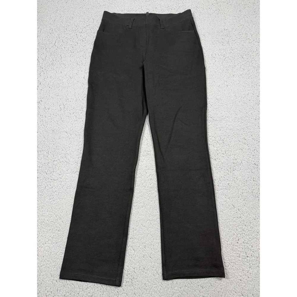 Quince Pants Womens Small Black Ponte Knit Dress Pull On Pockets 26.5 Inseam